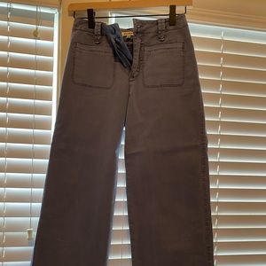 Blue cropped wide leg Rag Poets Pants